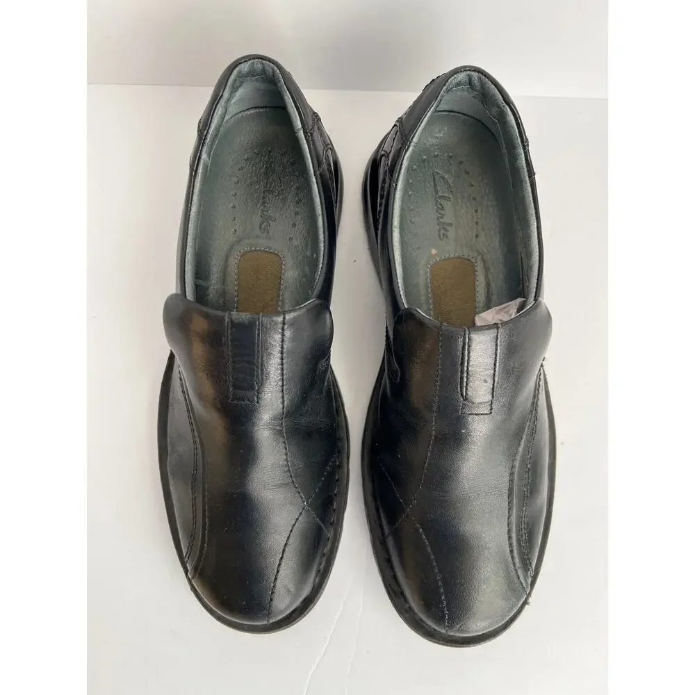 Clarks Men Escalade 70845 Black Leather Slip On Loafer Dress Shoes Size 10M